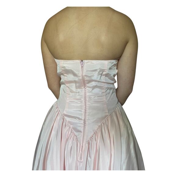 Vintage Zum Zum Pink Strapless sequin beaded Prom Dress size small - Picture 10 of 17